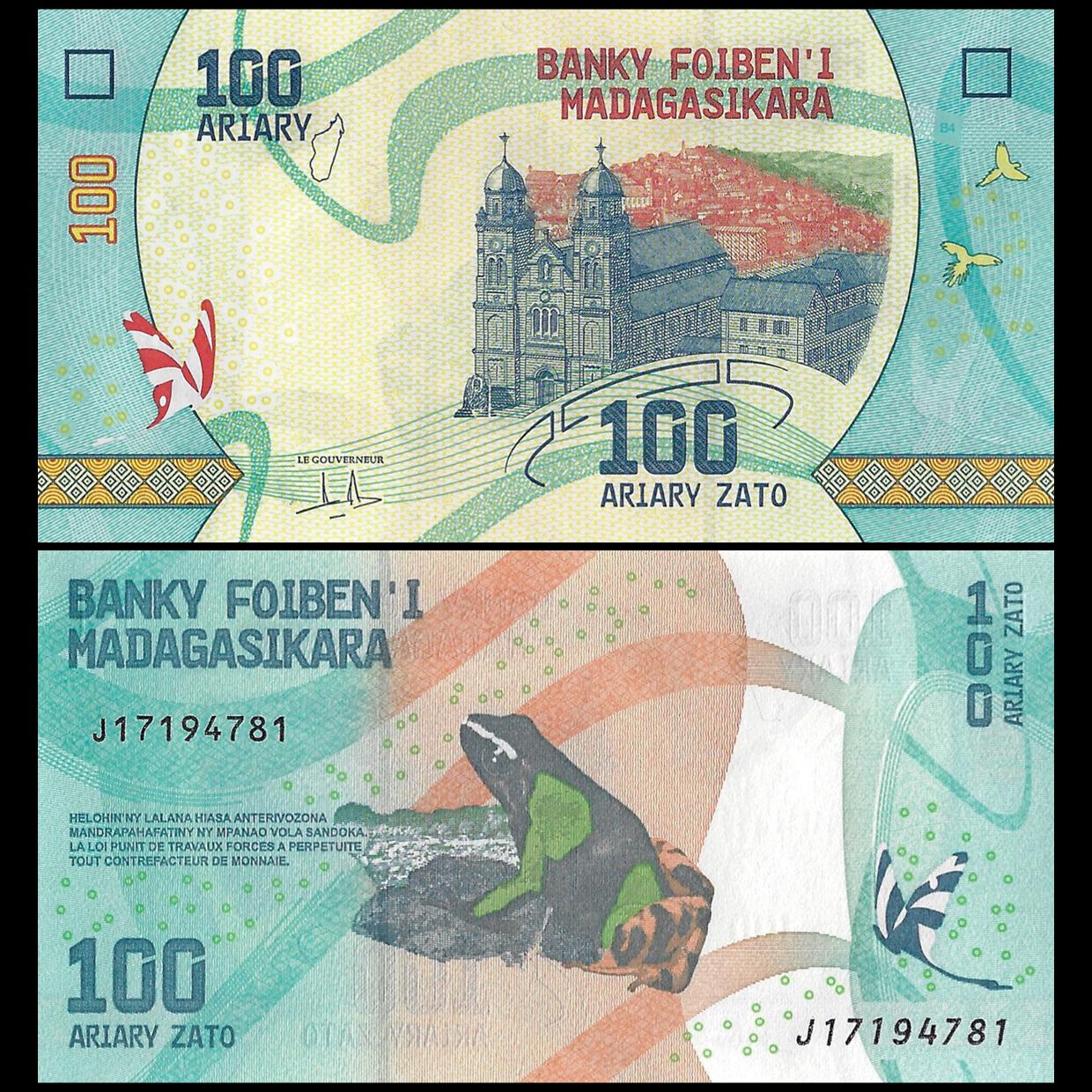 Buy Banknotes - Madagascar - 100 Ariary 2022 - Pick- 97b / B332b ...