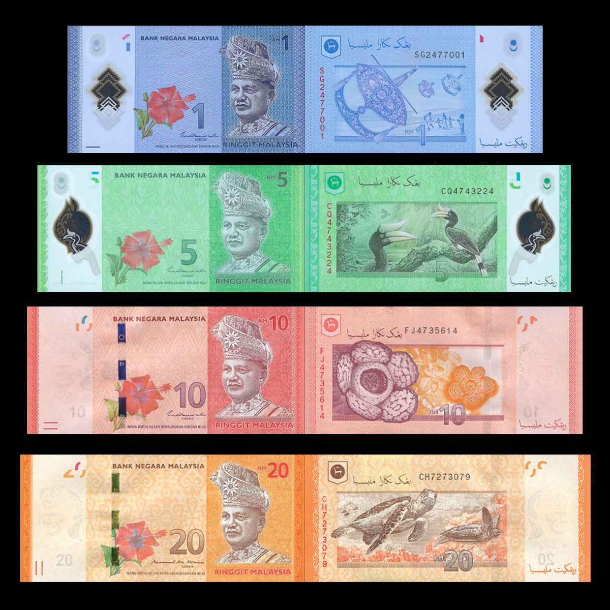 Ringgit Banknote Sticker Buy Banknotes - Malaysia - 1,5,10,20 Ringgit 2017/2021 - 4 PCS Set ...