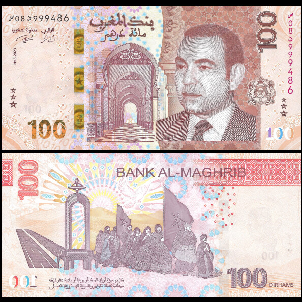 Buy Banknotes - Morocco - 100 Dirham 2023 - Pick- 79 | MoneyCorner