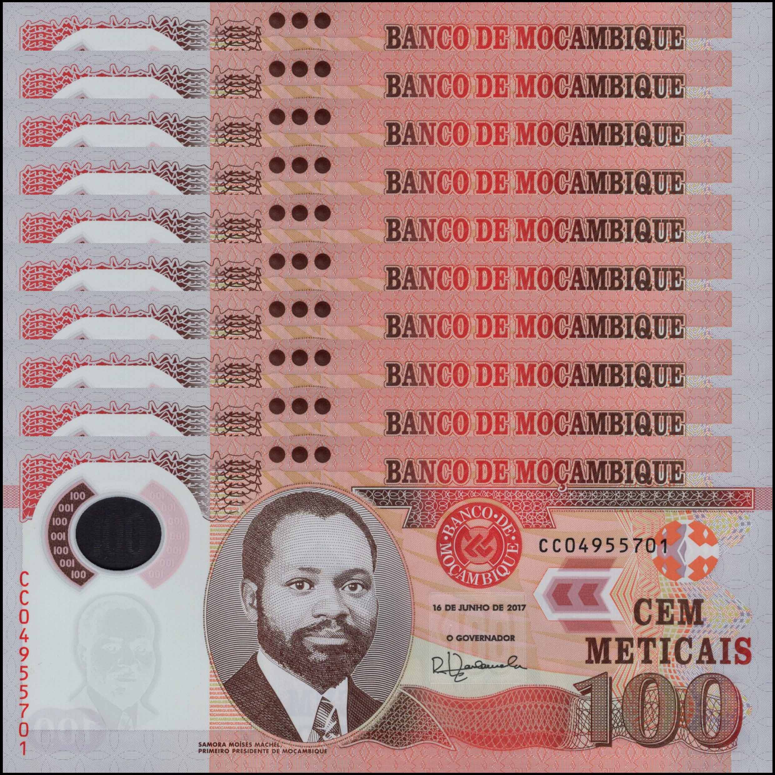 Buy Banknotes - Mozambique - 100 Meticais 2017 - Pick # 151b - Set 10 ...