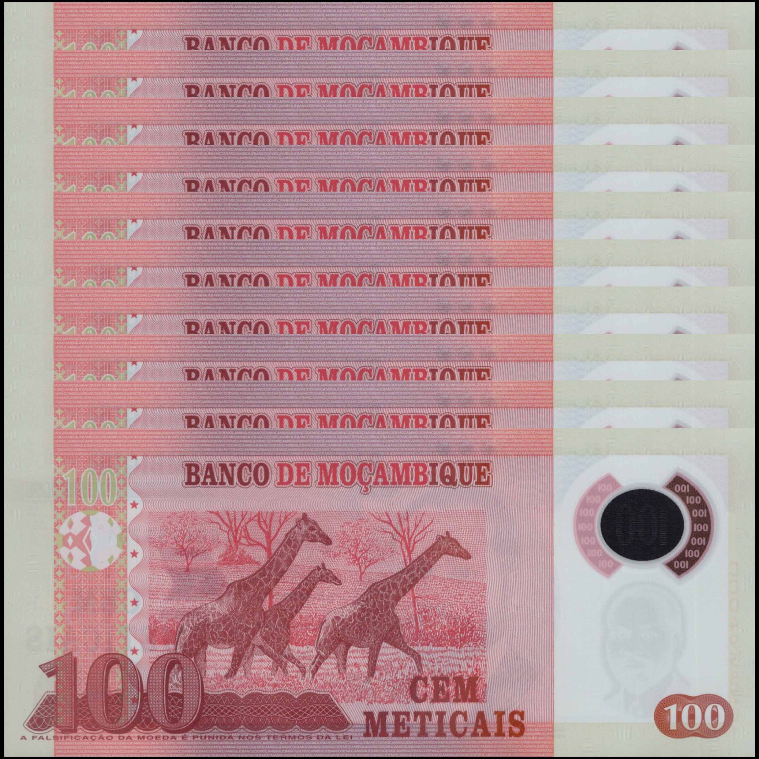 Buy Banknotes - Mozambique - 100 Meticais 2017 - Pick # 151b - Set 10 ...