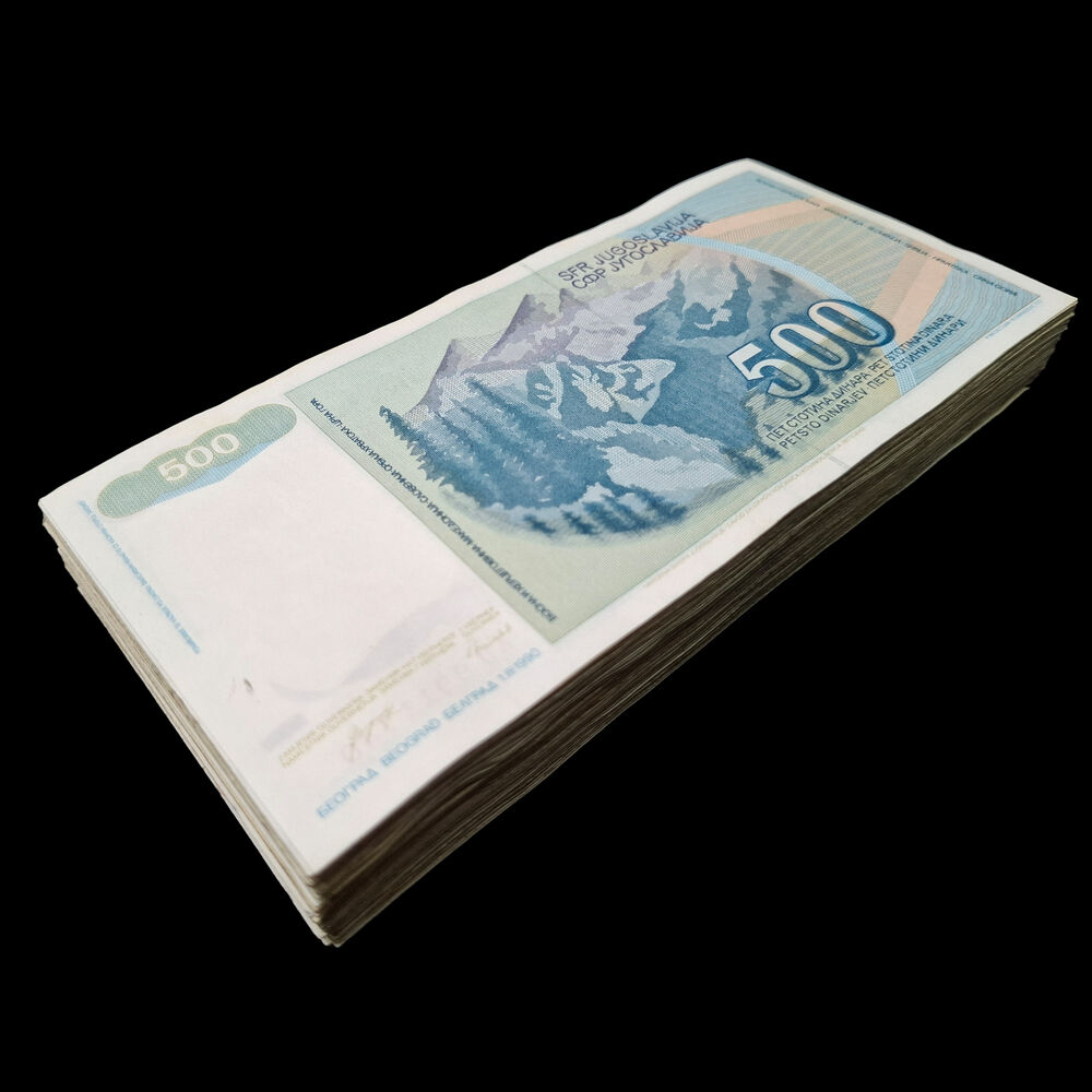 Yugoslavia - 500 Dinara 1990 - Pick # 106 - USED (F,VF,XF) - Bundle 100 PCS