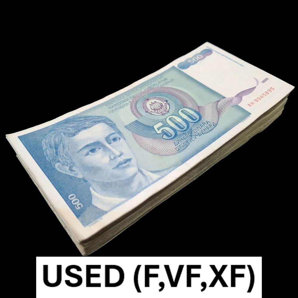 Yugoslavia - 500 Dinara 1990 - Pick # 106 - USED (F,VF,XF) - Bundle 100 PCS