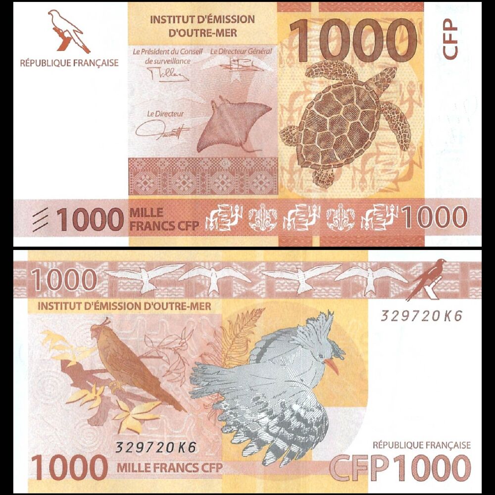 French Pacific Territories -  1000 Francs ND (2014) - Pick # 6 - Set 10 PCS