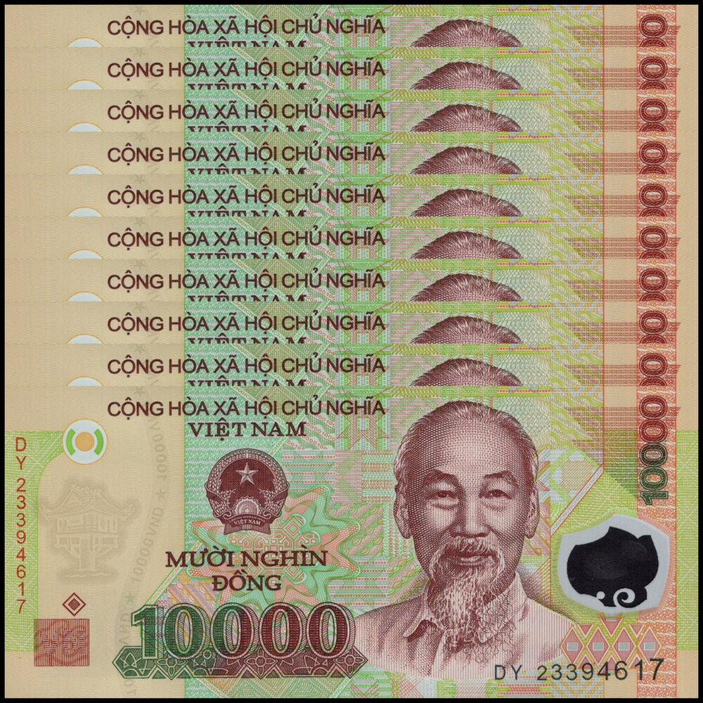 Vietnam -  10.000 Dong 2023 - Pick # 119p - Set 10 PCS