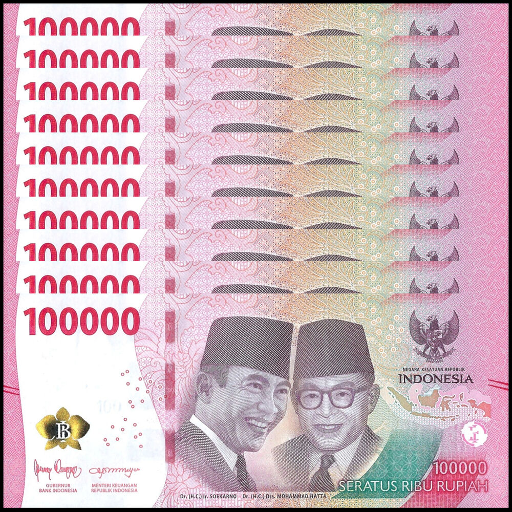 Indonesia -  100.000 Rupiah 2022 - Pick # 168a - Set 10 PCS