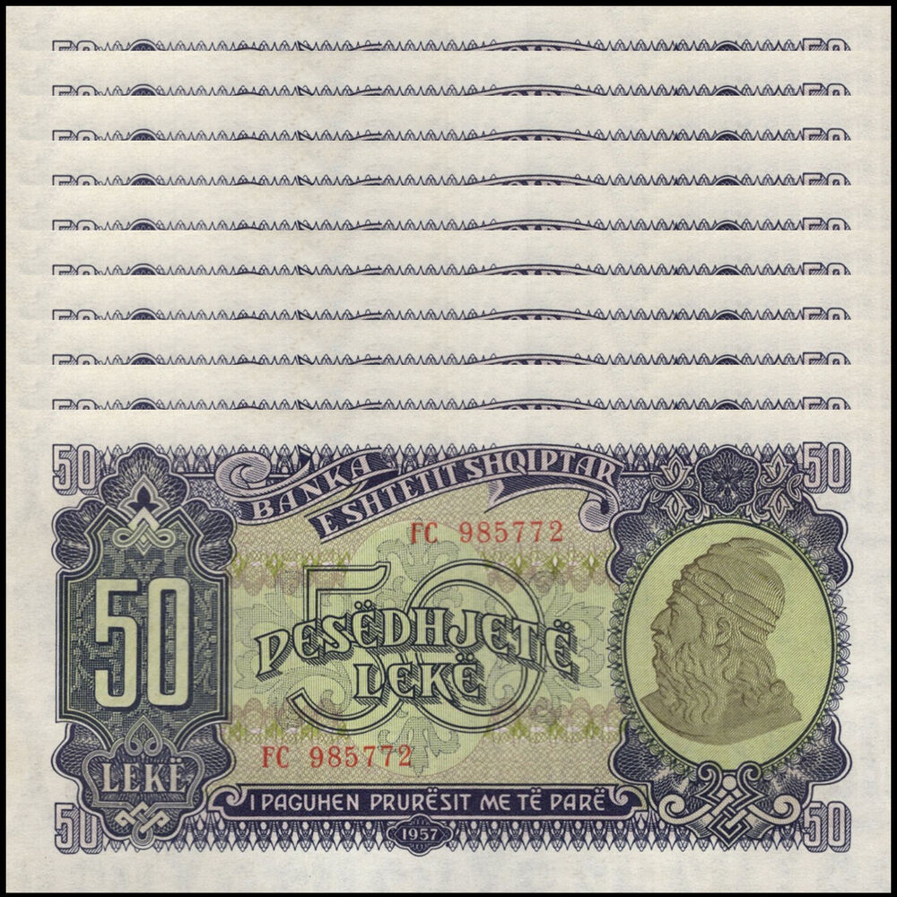 Albania - 50 Leke 1957 - Pick # 29a - Set 10 PCS