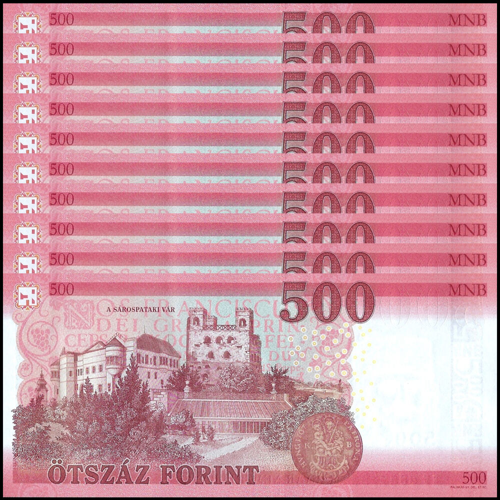 Hungary -  500 Forint 2018 - Pick # 202a - Set 10 PCS