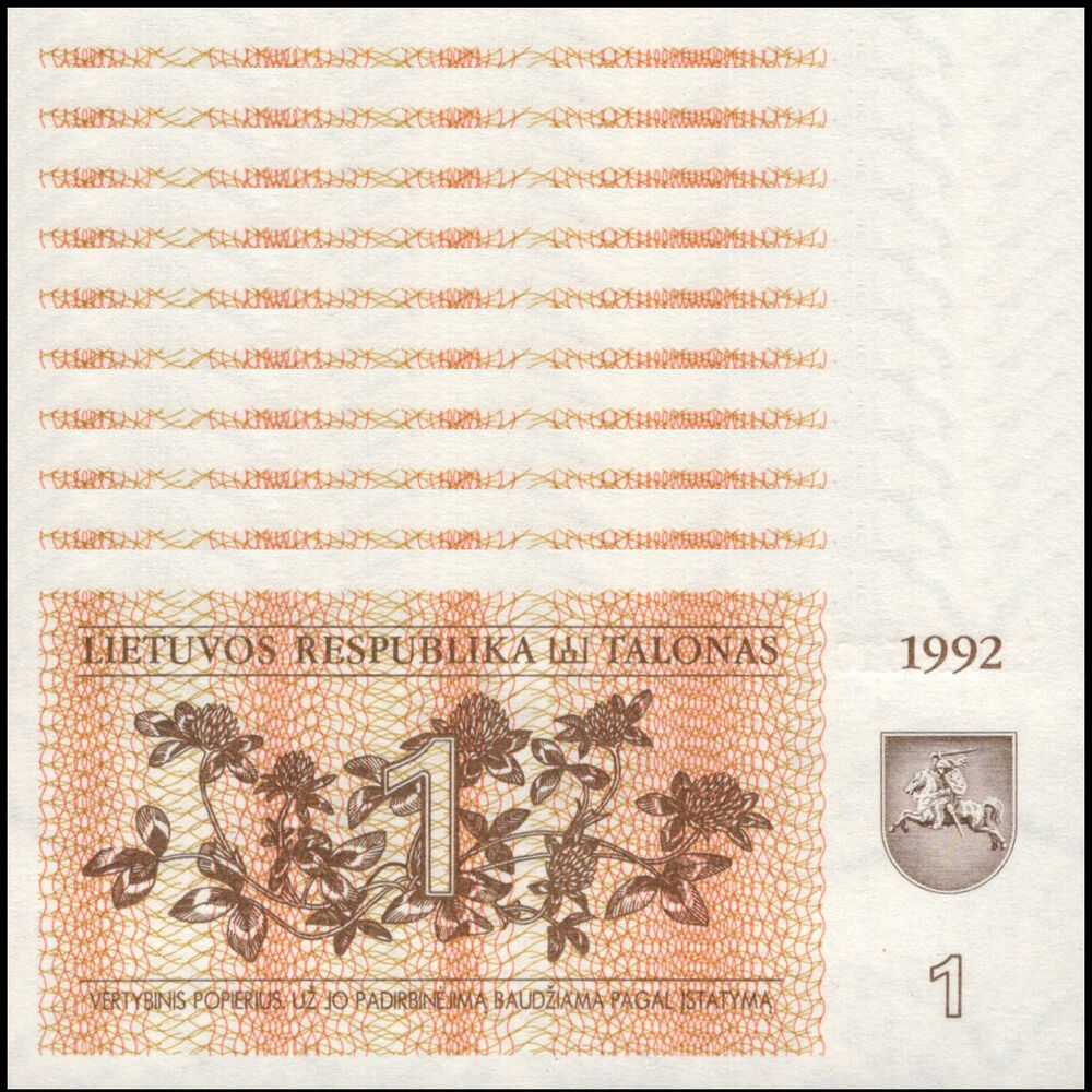 Lithuania - 1 Talonas 1992 - Pick # 39 - Set 10 PCS