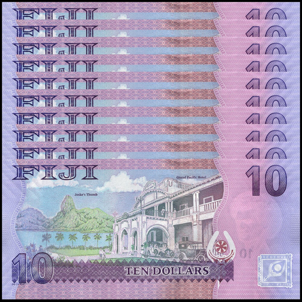 Fiji -  10 Dollars 2013 - Pick # 116 - Set 10 PCS