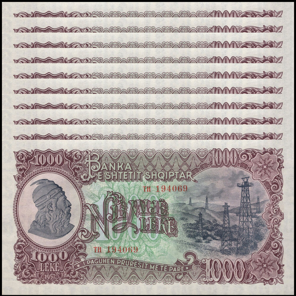 Albania - 1000 Leke 1957 - Pick # 32a - Set 10 PCS