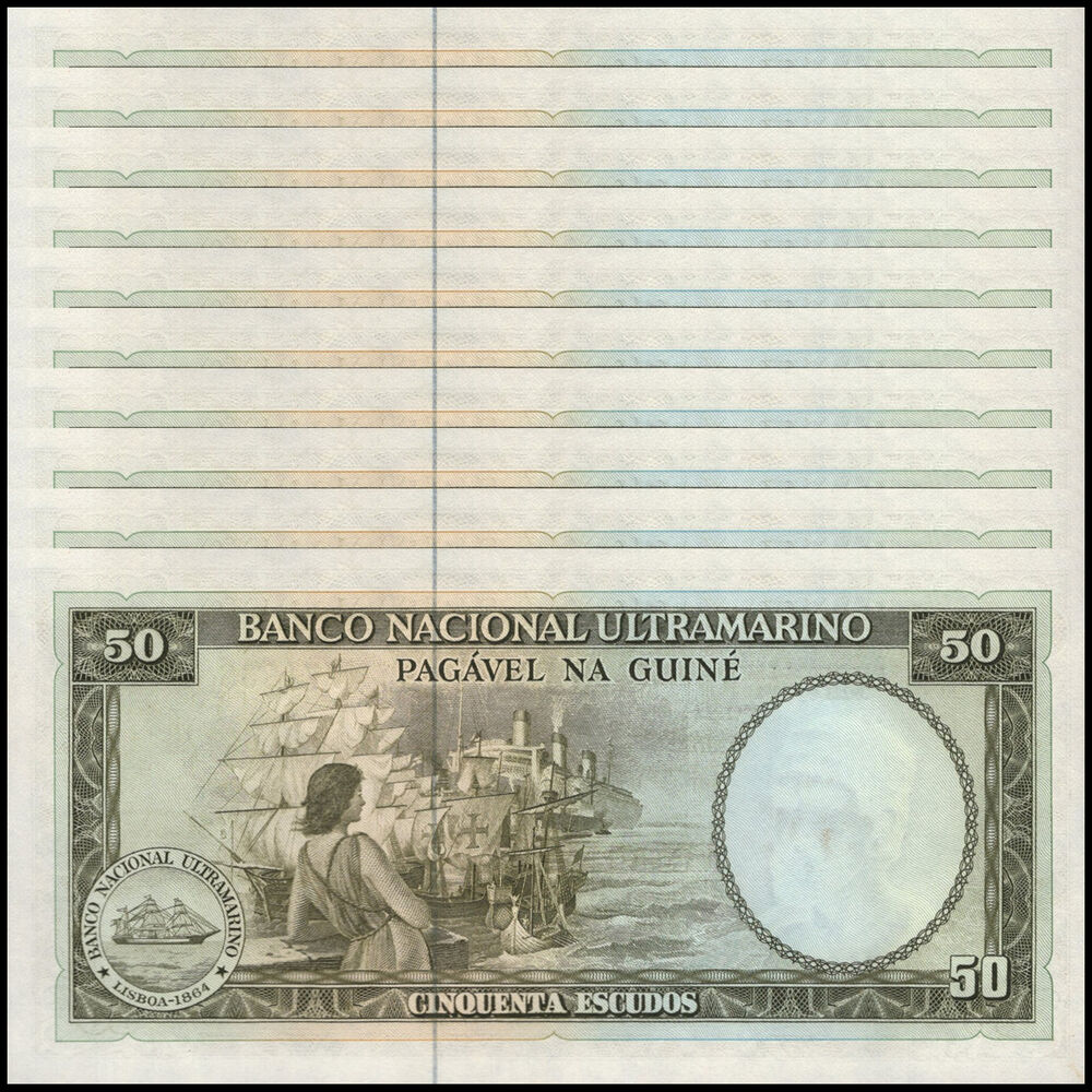 Portuguese Guinea - 50 Escudos 1971 - Pick # 44 - Set 10 PCS