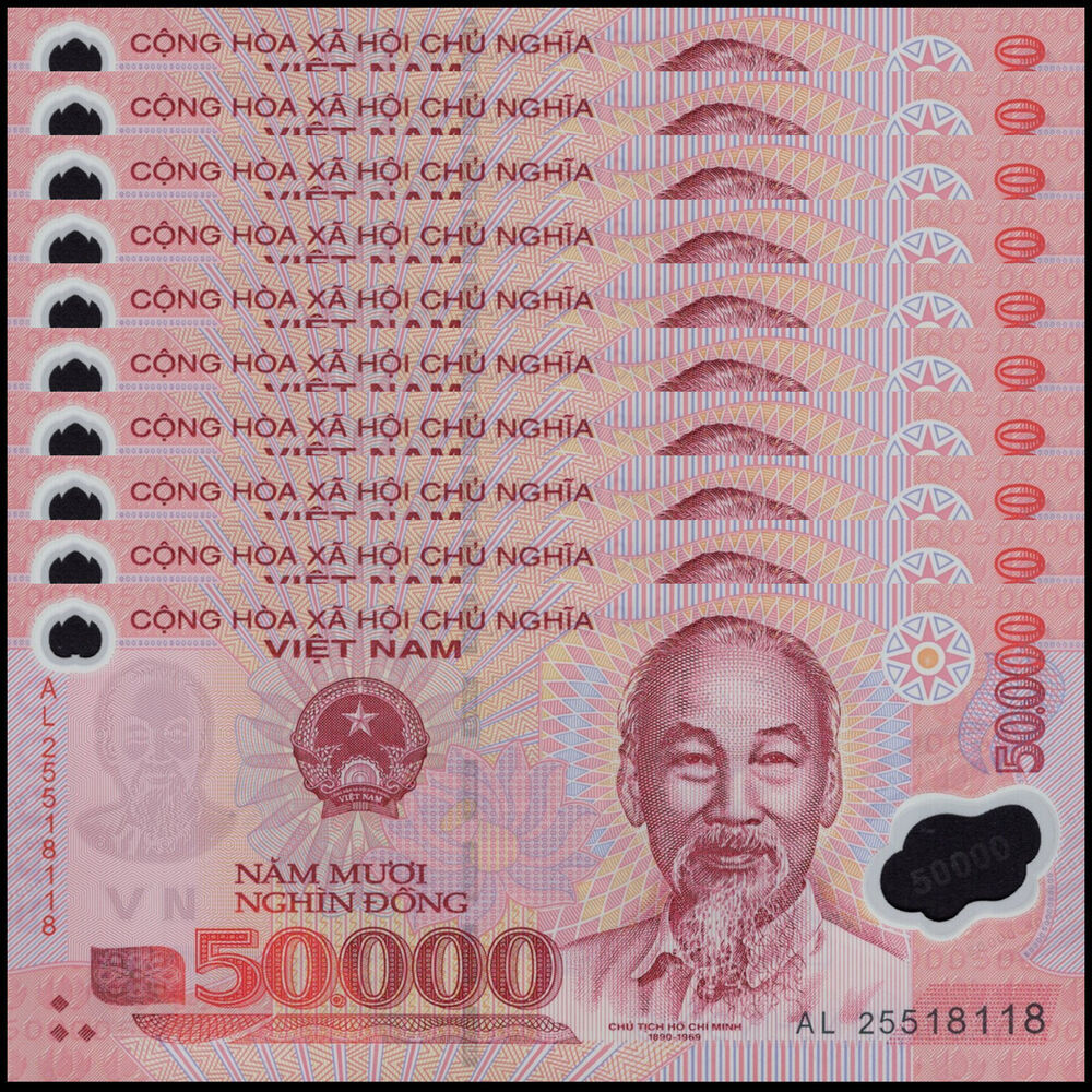 Vietnam -  50.000 Dong 2025 - Pick # 121u - Set 10 PCS