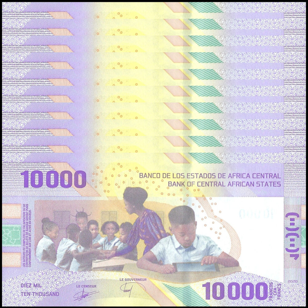 Central African States - 10.000 Francs 2020 - Pick # 704a - Set 10 PCS
