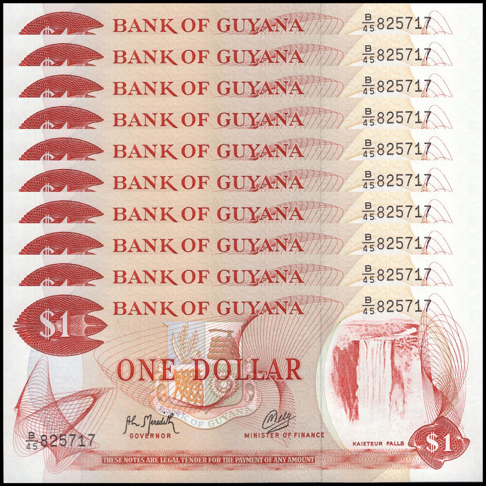 Guyana - 1 Dollar 1992 - Pick # 21g - Set 10 PCS