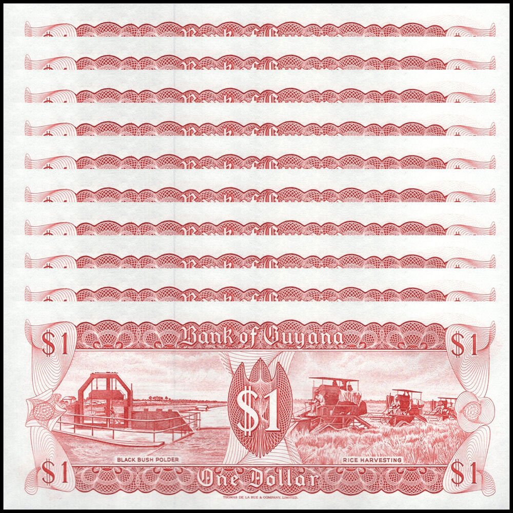Guyana - 1 Dollar 1992 - Pick # 21g - Set 10 PCS