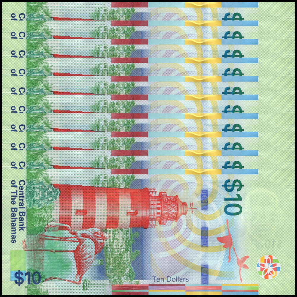 Bahamas - 10 Dollars 2016 - Pick # 79 - Set 10 PCS