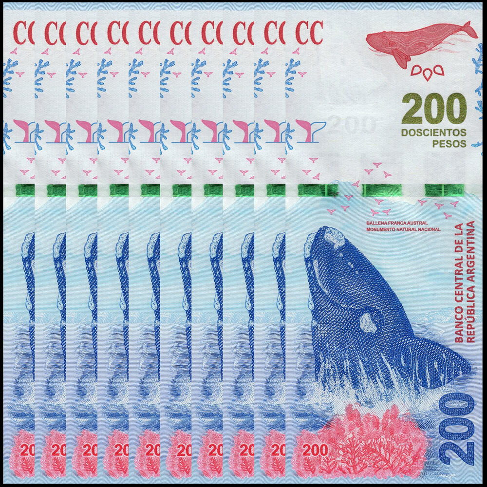 Argentina -  200 Pesos 2016 - Pick # 364 - Set 10 PCS