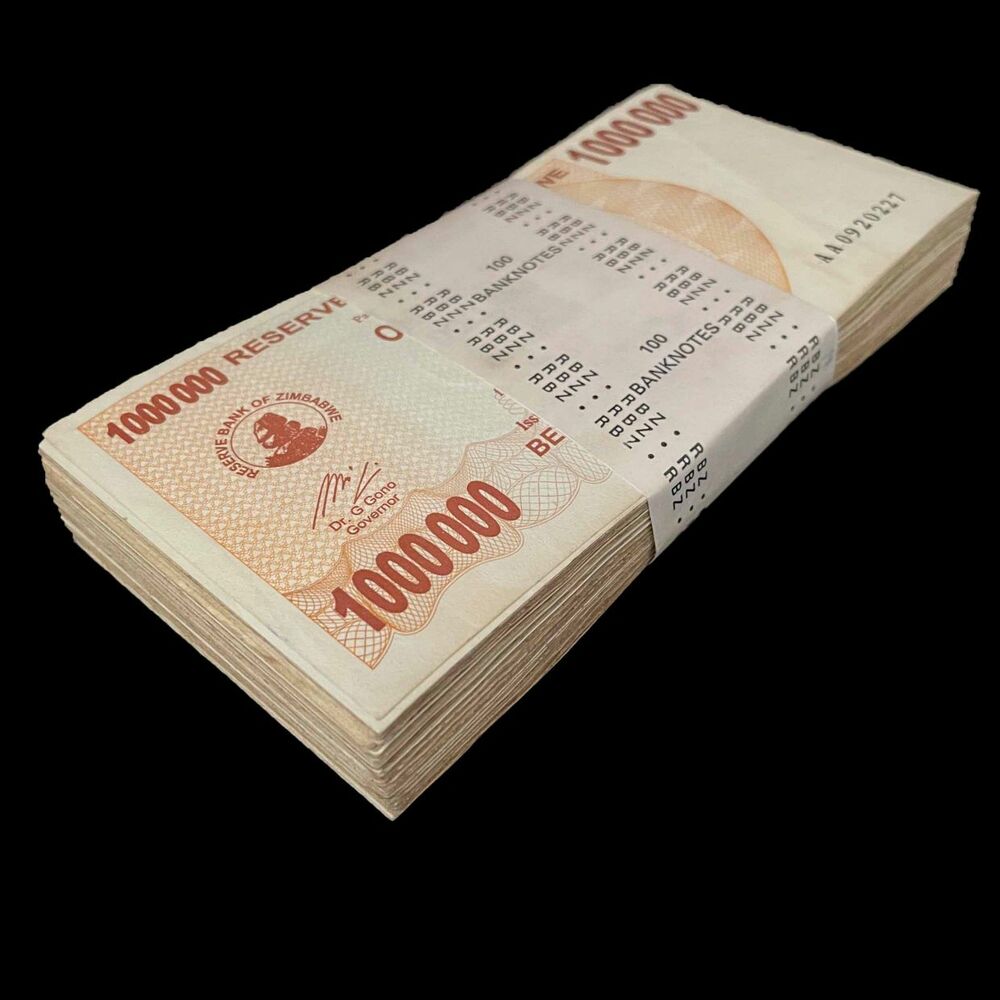 Zimbabwe - 1.000.000 Dollars 2008 - Pick- 53 / B144 - Bundle 100 PCS - USED (F,VG,XF) - 
