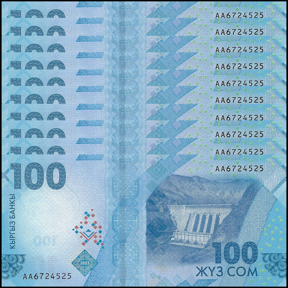 Kyrgyzstan - 100 Som 2023 - Pick- NEW / B237a - Set 10 PCS