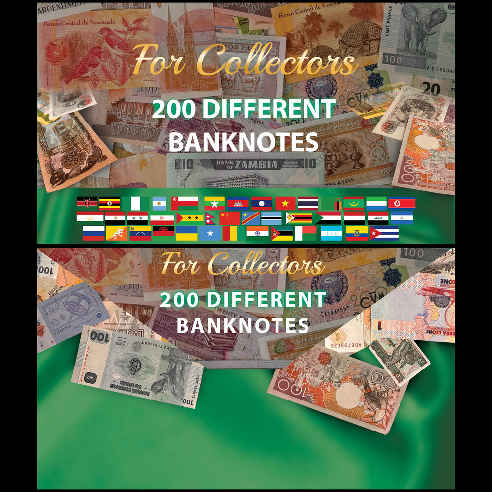 World -  200 different banknotes / Starterkit BOX - Country Set