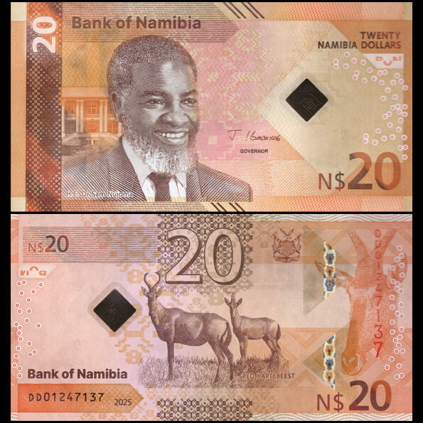 Namibia -  20 Dollars 2025 - Pick # NEW - Set 10 PCS