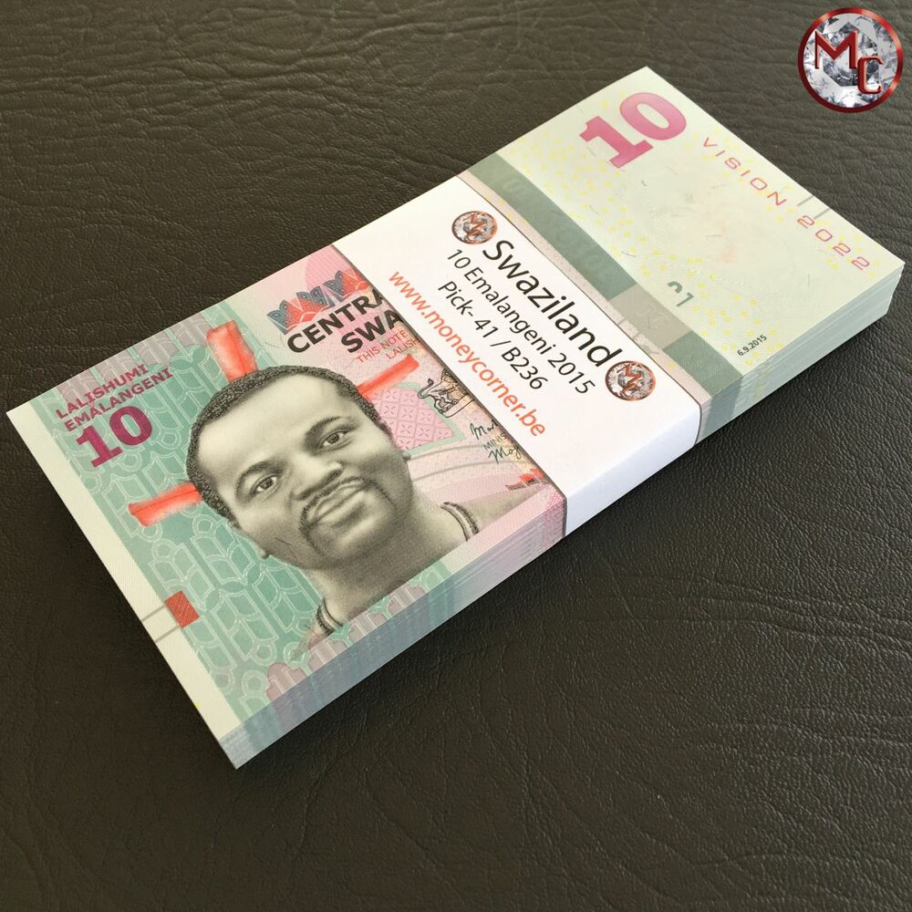 Swaziland - 10 Emalangeni 2015 - Pick- 41 / B236 - Bundle 100 PCS 