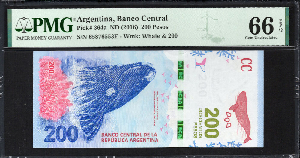 Argentinië -  200 Pesos 2016 - Pick # 364a - PMG 66 EPQ