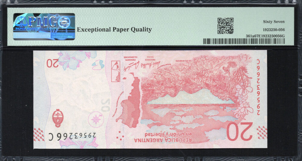 Argentinië -  20 Pesos 2017 - Pick # 361a - PMG 67 EPQ