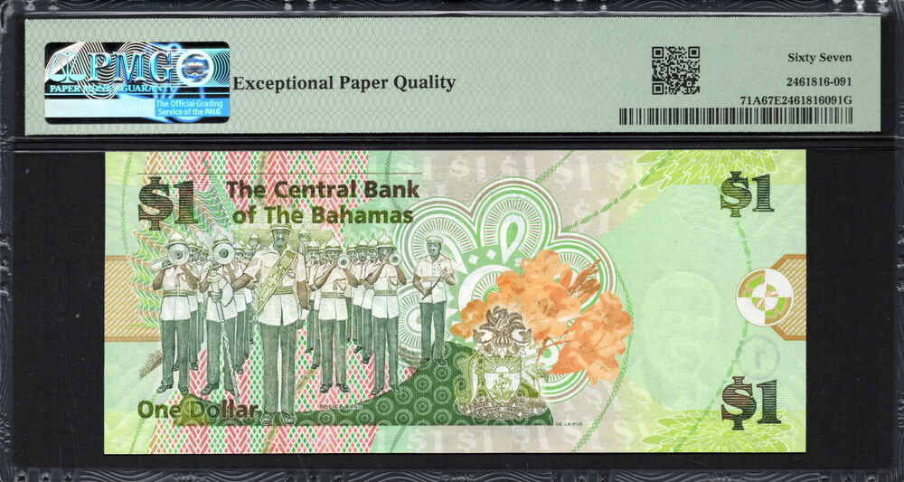 Bahamas -  1 Dollar 2015 - Pick # 71A - PMG 67 EPQ