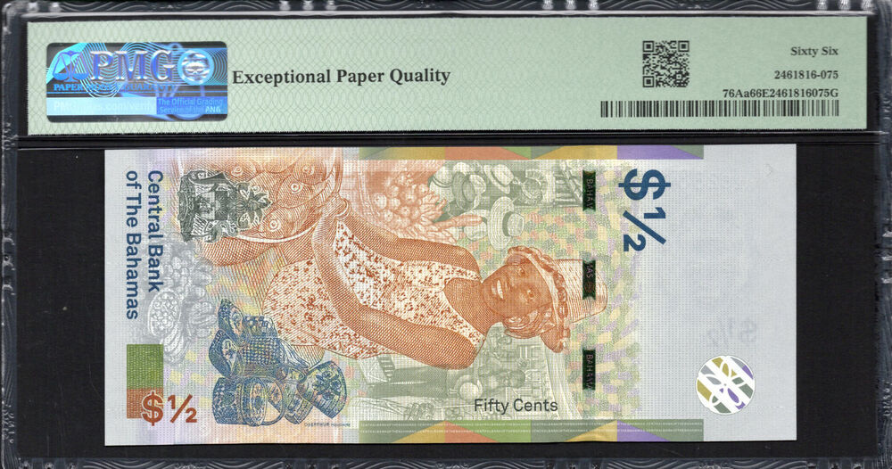 Bahamas -  Half Dollar 2019 - Pick # 76Aa - PMG 66 EPQ