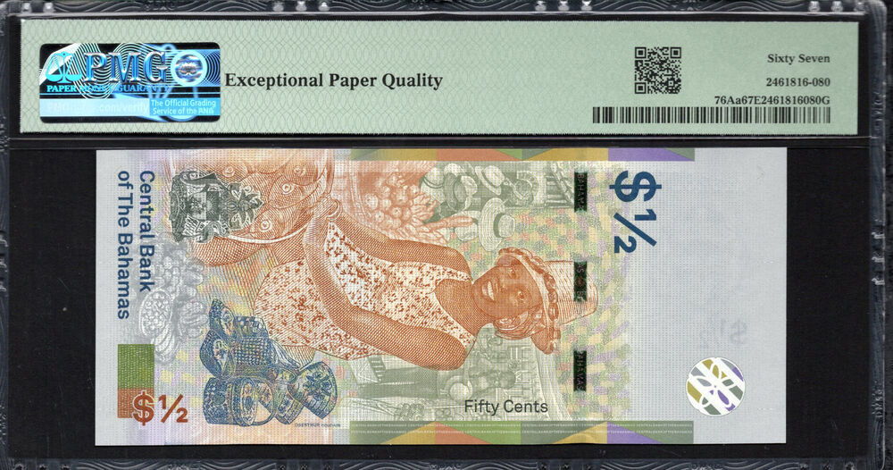 Bahamas -  Half Dollar 2019 - Pick # 76Aa - PMG 67 EPQ