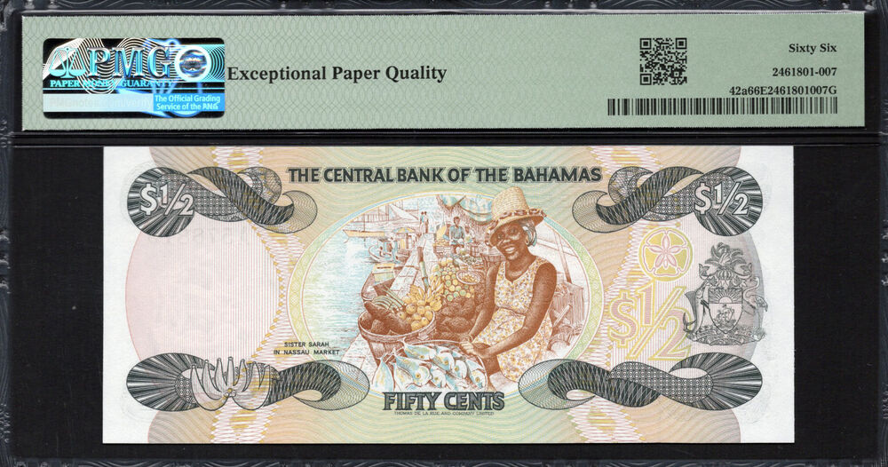 Bahamas -  Half Dollar 1974 - Pick # 42a - PMG 66 EPQ