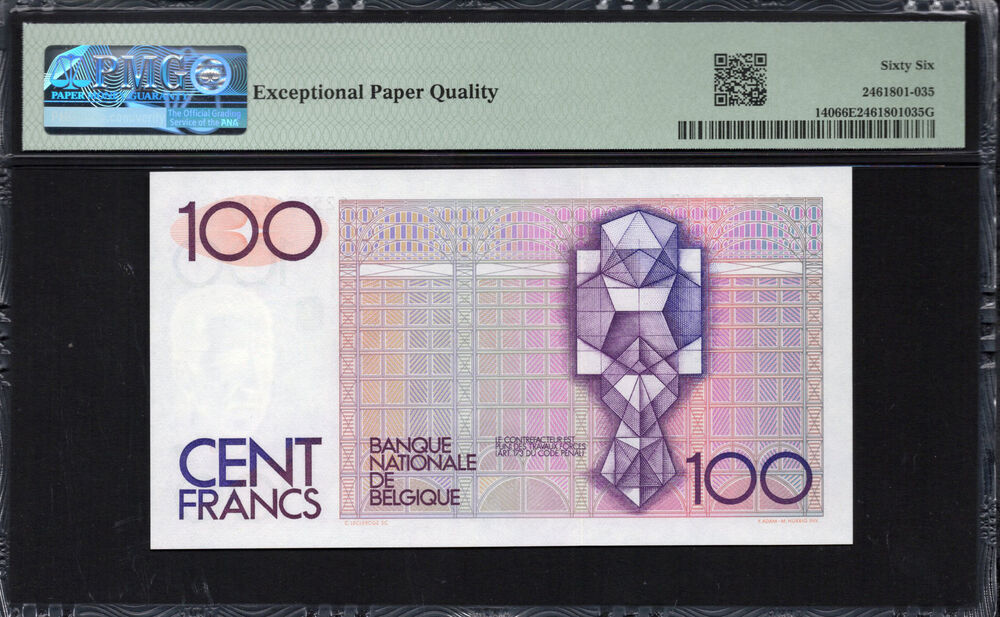 Belgium -  100 Francs 1978 - Pick # 140 - PMG 66 EPQ