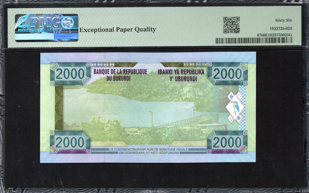 Burundi -  2000 Francs 2008 - Pick # 47 - PMG 66 EPQ