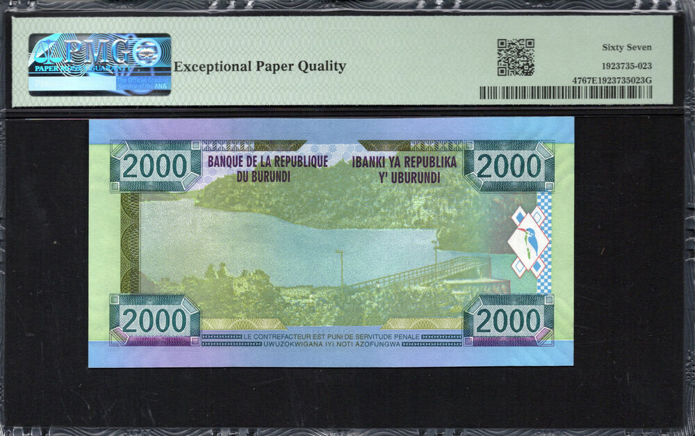 Burundi -  2000 Francs 2008 - Pick # 47 - PMG 67 EPQ