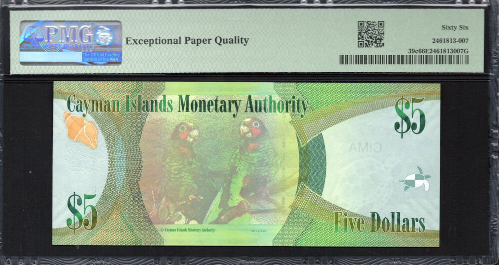 Cayman Islands -  5 Dollars 2018 - Pick # 39c - PMG 66 EPQ