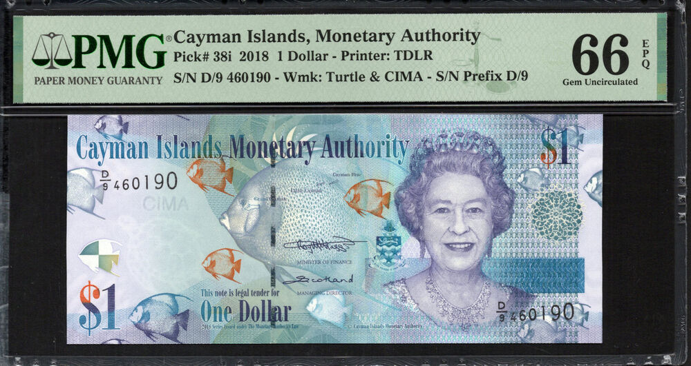 Cayman Islands -  1 Dollar 2018 - Pick # 38i - PMG 66 EPQ