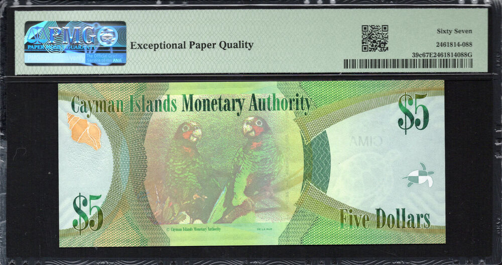 Cayman Islands -  5 Dollars 2018 - Pick # 39c - PMG 67 EPQ