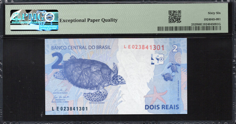 Brazil -  2 Reais 2010 - Pick # 252f - PMG 66 EPQ