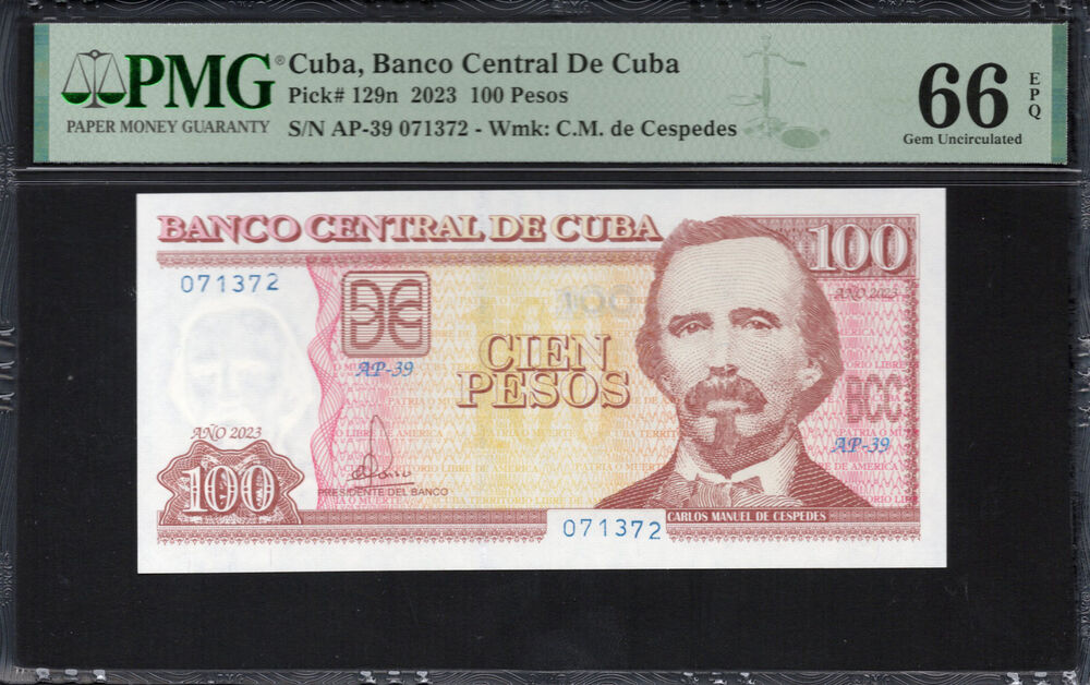 Cuba -  100 Pesos 2023 - Pick # 129n - PMG 66 EPQ