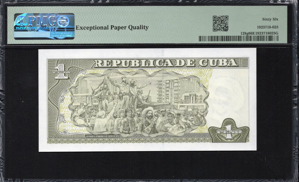 Cuba -  1 Peso 2016 - Pick # 128g - PMG 66 EPQ