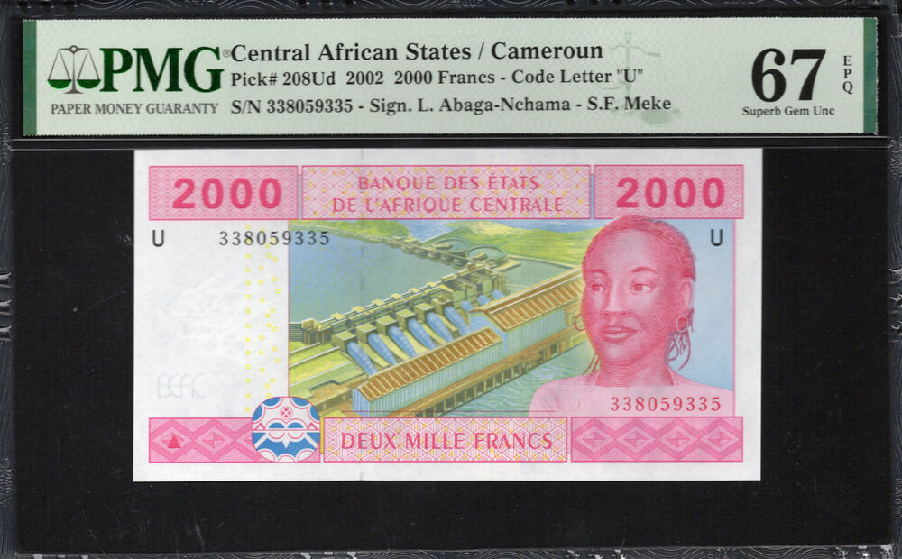 Cameroun -  2000 Francs 2002 - Pick # 208Ud - PMG 67 EPQ