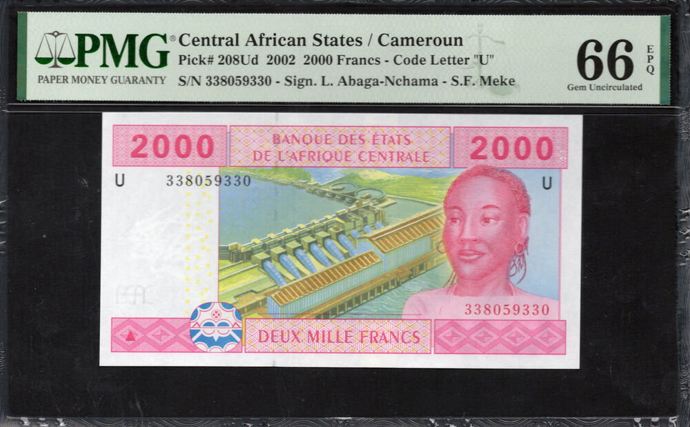 Cameroun -  2000 Francs 2002 - Pick # 208Ud - PMG 66 EPQ