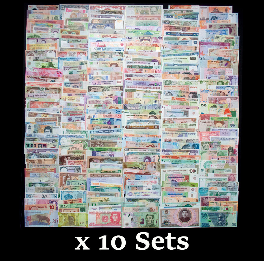 World - 250 different banknotes / B250D - Set 10 PCS