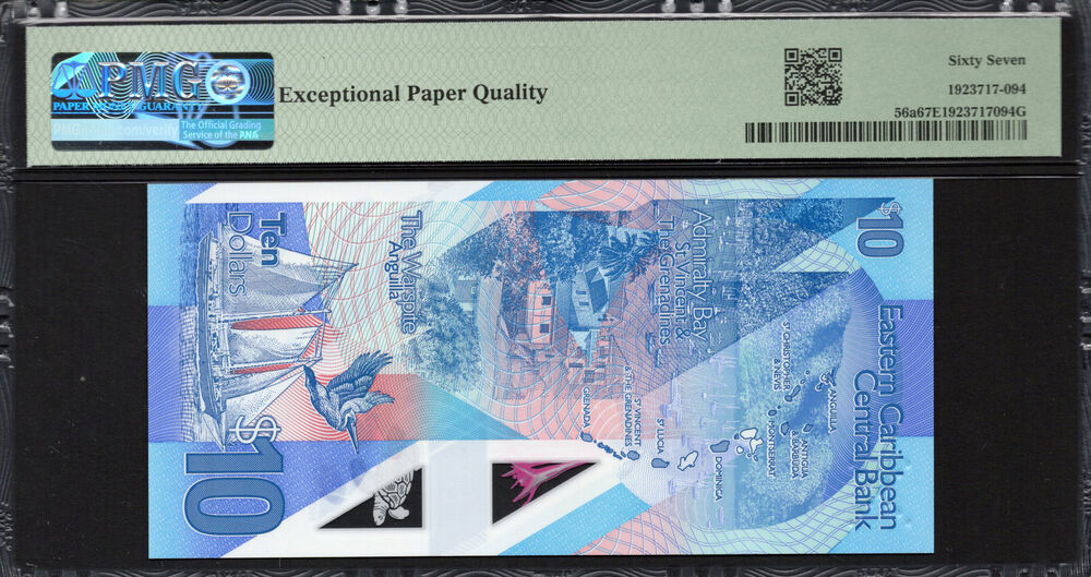 East Caribbean State -  10 Dollars 2019 - Pick # 56a - PMG 67 EPQ