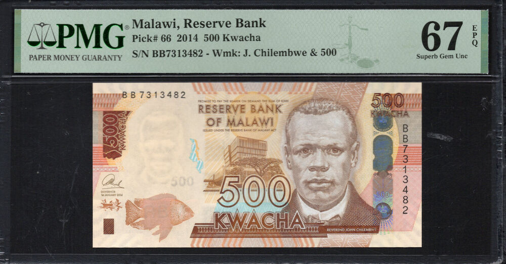Malawi -  500 Kwacha 2014 - Pick # 66 - PMG 67 EPQ
