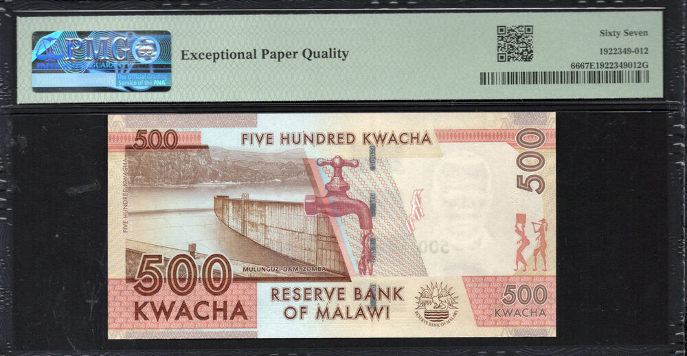 Malawi -  500 Kwacha 2014 - Pick # 66 - PMG 67 EPQ