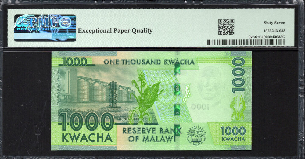 Malawi -  1000 Kwacha 2024 - Pick # 67h - PMG 67 EPQ