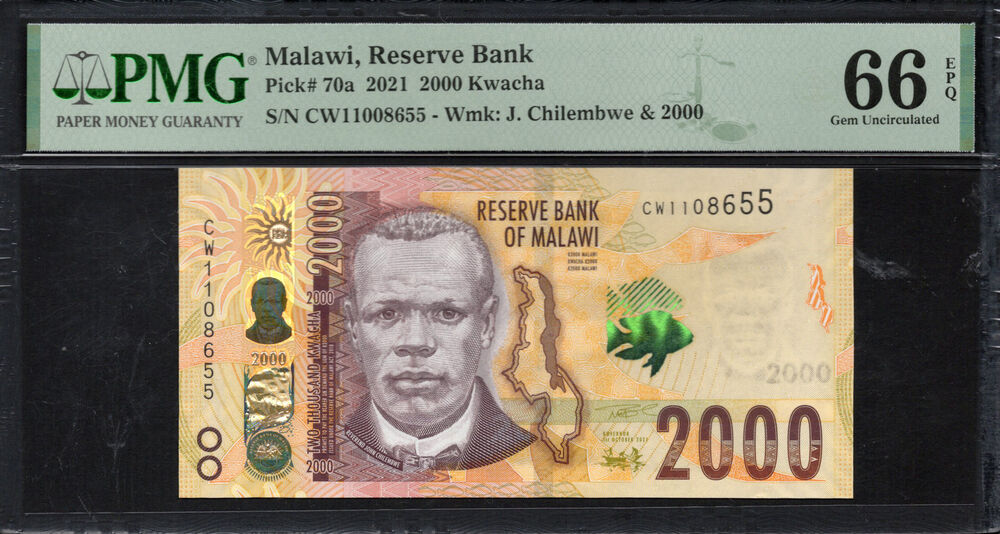 Malawi -  2000 Kwacha 2021 - Pick # 70a - PMG 66 EPQ